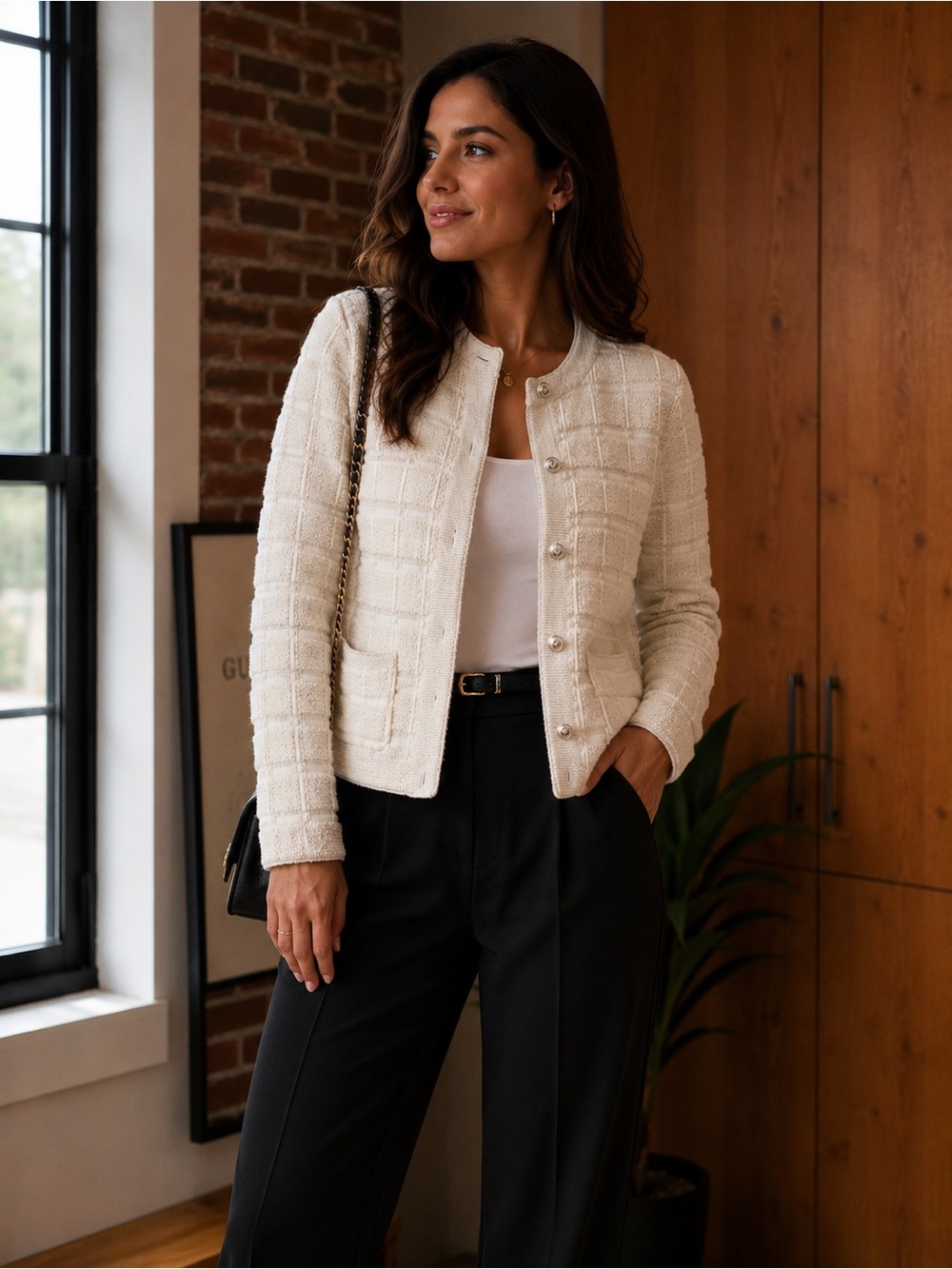 Gucci Ivory Textured Knit Cardigan Jacket – Size S